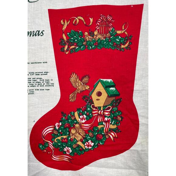 Home For Christmas Stocking Panel, Create Four Stockings, Country Fabric - Picture 4 of 6